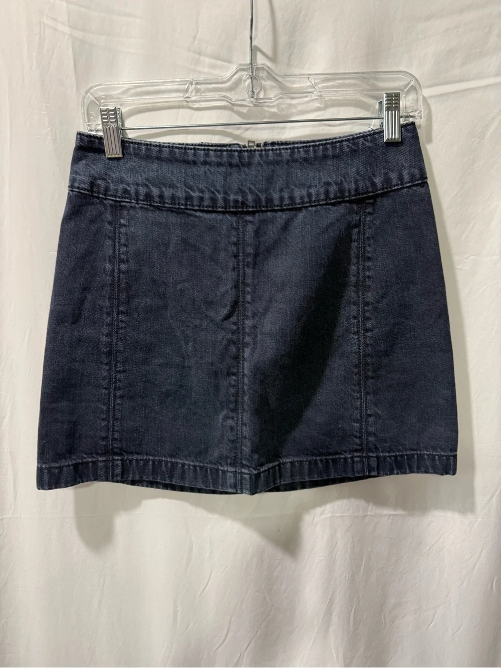 Free People Navy Panel Denim Mini Skirt